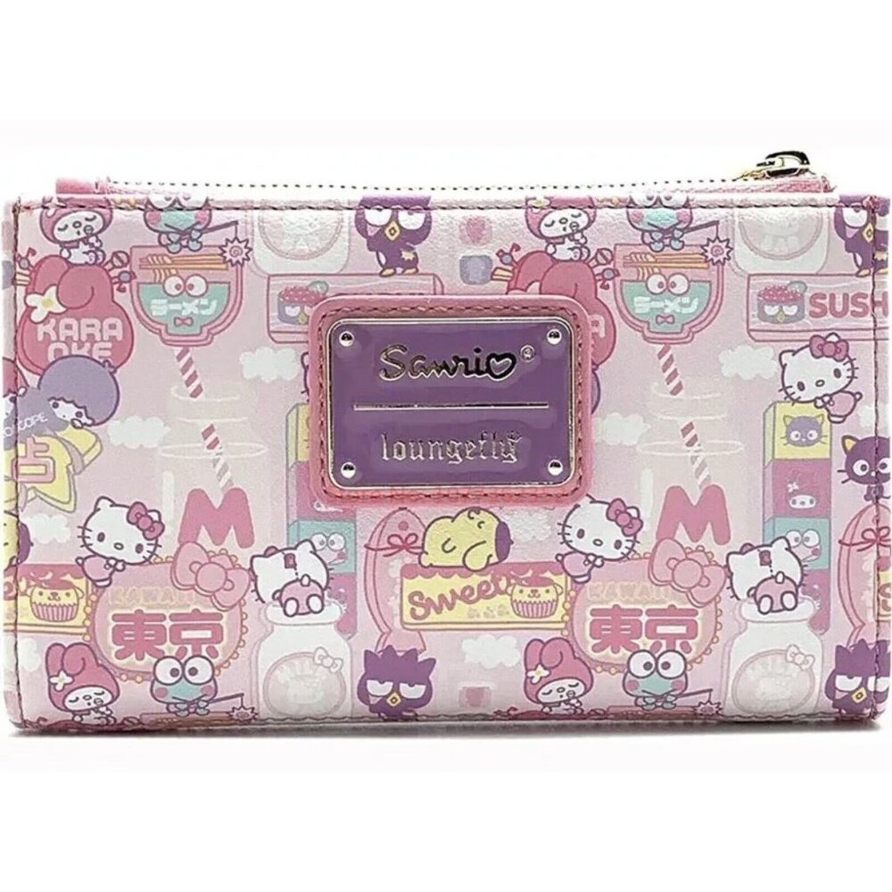LOUNGEFLY Sanrio HELLO KITTY & FRIENDS Pink WALLET Clutch Card Money Purse NEW!